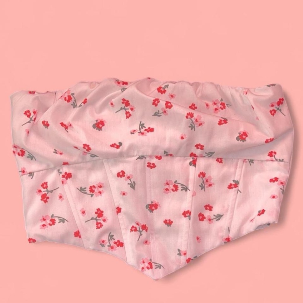 Princess Polly White Floral Corset Tube Top